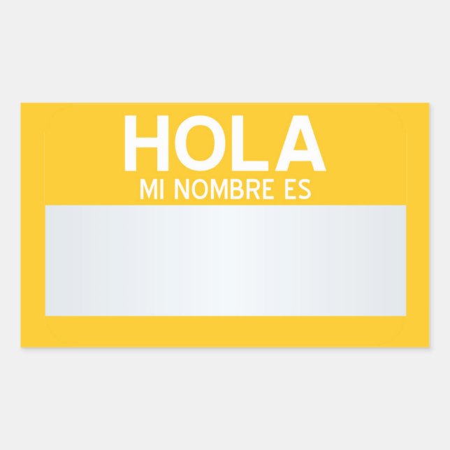 Blank Hello My Name Is ... Customizable Rectangular Sticker (Front)
