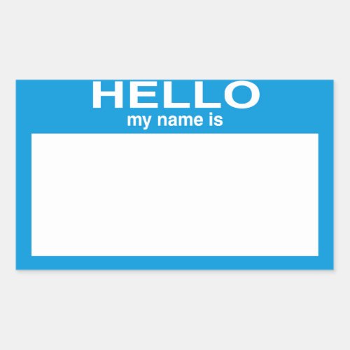 Blank Hello My Name Is  Customizable Rectangular Sticker