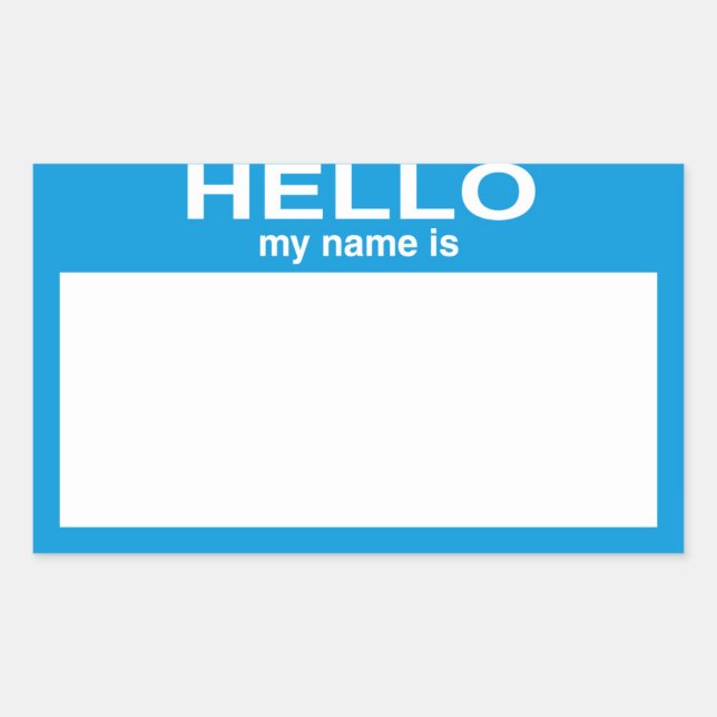 Blank Hello My Name Is ... Customizable Rectangular Sticker (Front)