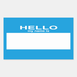 Blank Hello My Name Is ... Customizable Rectangular Sticker