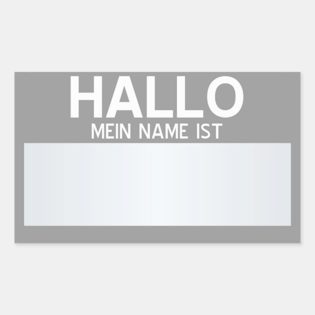 Blank Hello My Name Is ... Customizable Rectangular Sticker (Front)