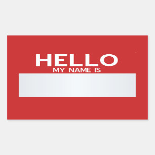 Blank Hello My Name Is ... Customizable Rectangular Sticker