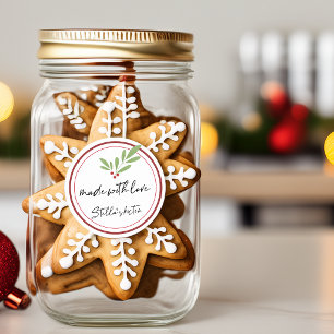 BLANK Holiday Greenery Jar Classic Round Sticker