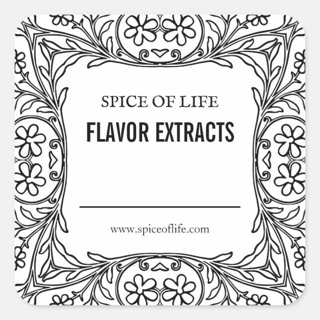 Blank Homemade Flavor Extract Labels (Front)