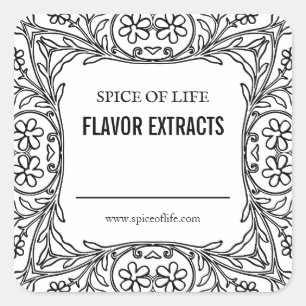 Blank Homemade Flavor Extract Labels