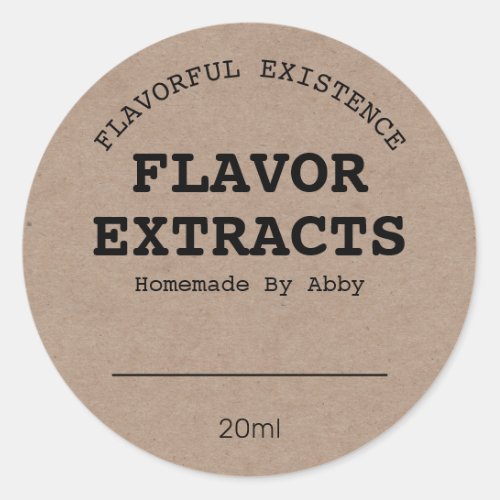 Blank Homemade Flavor Extract Labels