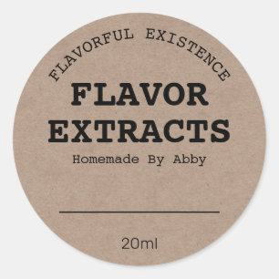Blank Homemade Flavor Extract Labels