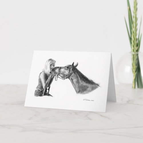 Blank Horse Greeting Card