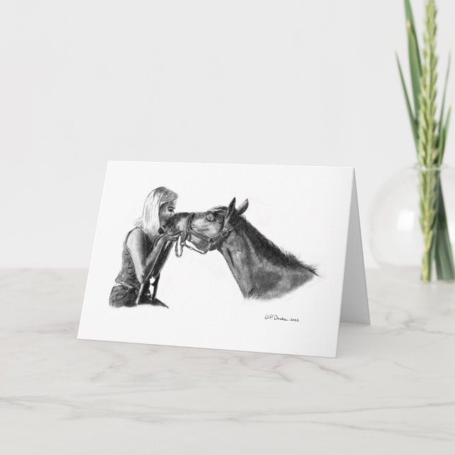 Blank Horse Greeting Card (Front)