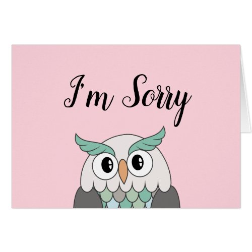 Blank Im Sorry Card _ Owl