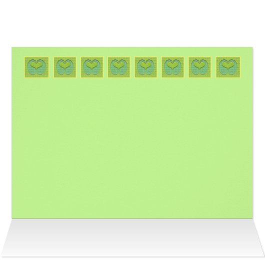 Blank Inside All Occasion Green Heart Row (Inside Horizontal (Top))