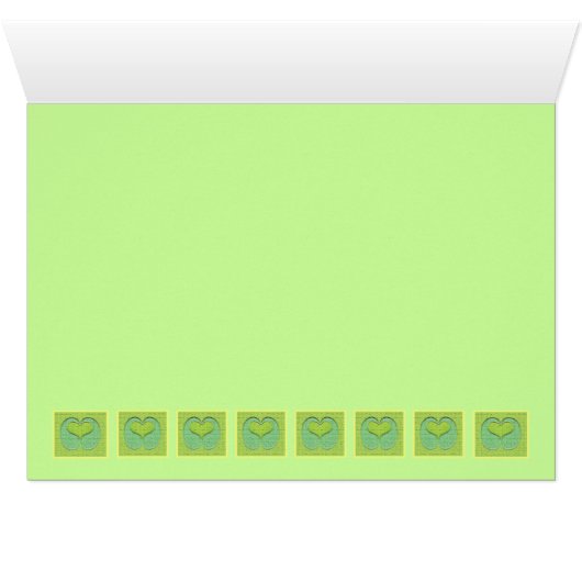 Blank Inside All Occasion Green Heart Row (Inside Horizontal (Bottom))