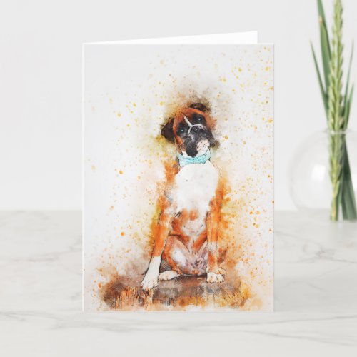 Blank Inside Any Occasion Boxer Dog to personalize Holiday Card