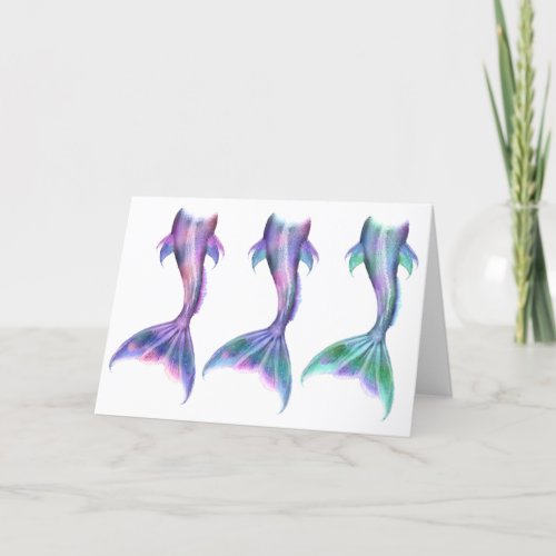 Blank Inside Any Occasion Personalize Mermaid Holiday Card