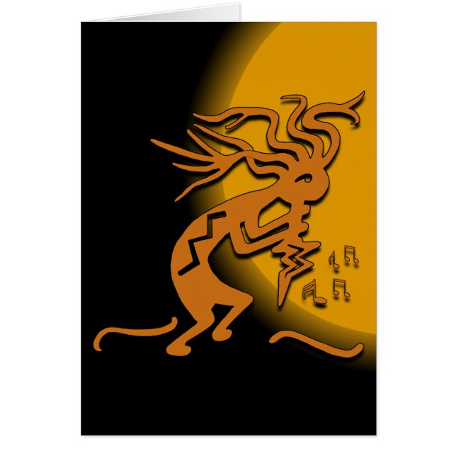 Blank Inside Dancing Musical Merrymaker Kokopelli Cards (Front)