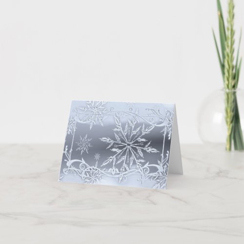 Blank Inside Macro Snowflake Holiday Card
