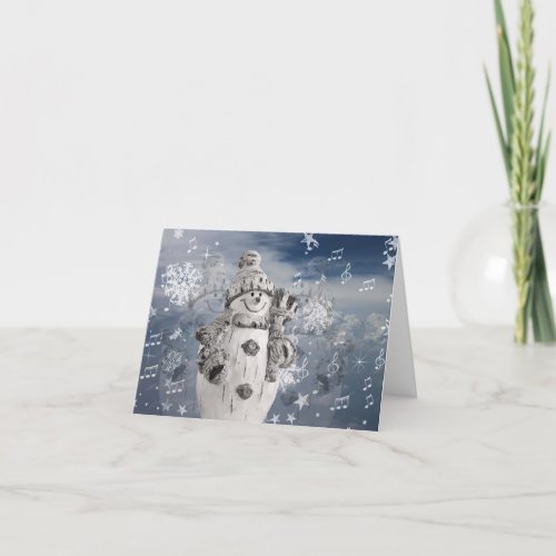 Blank Inside Snowman Winter Holiday Card