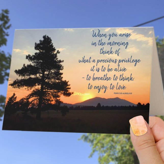 Blank Inside Sunrise Photo Gratitude Quote  Card (Creator Uploaded)