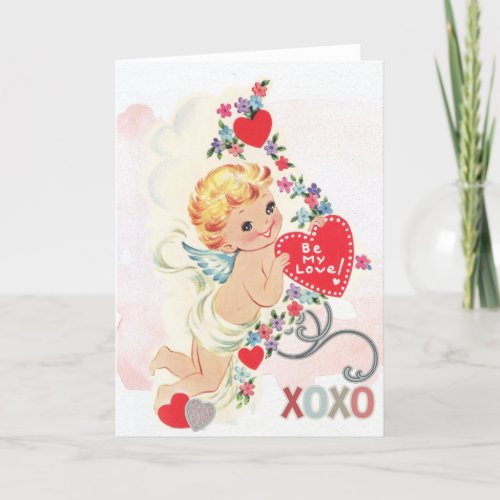 Blank Inside Vintage Valentine Holiday Card