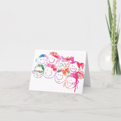 Blank Inside Watercolor ANY occasion Holiday Card