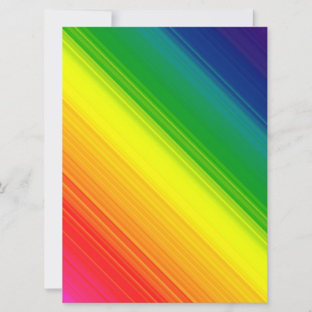 Blank Invitation, Bright Gay Pride Rainbow colors Invitation (Front)