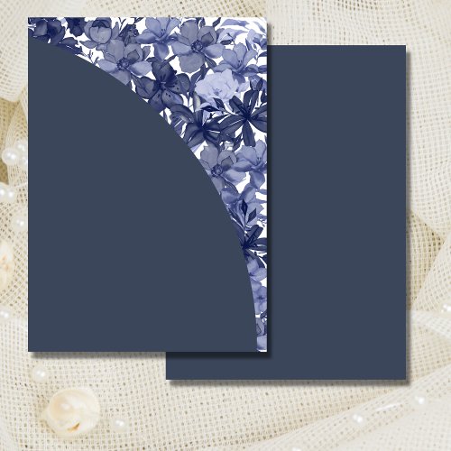 Blank Invitation DIY Arch Navy Blue Floral