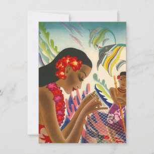 Blank Invitation Invite Tiki Tropical Luau Party