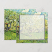 blank invitation. van Gogh Orchard in Blossom (Front/Back)