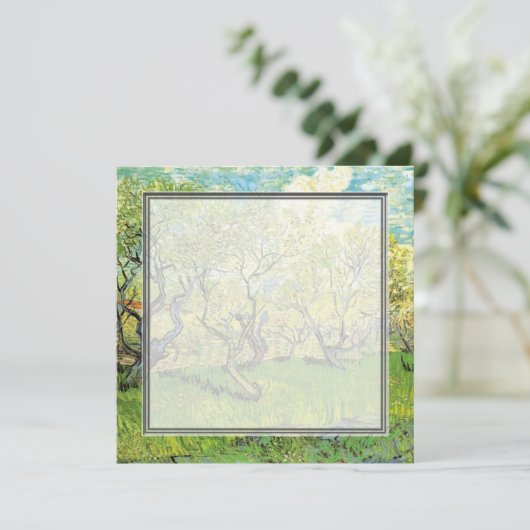 blank invitation. van Gogh Orchard in Blossom (Standing Front)