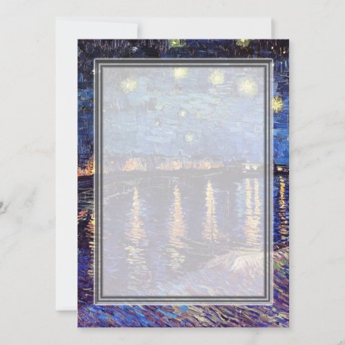 blank invitation, van Gogh starry night