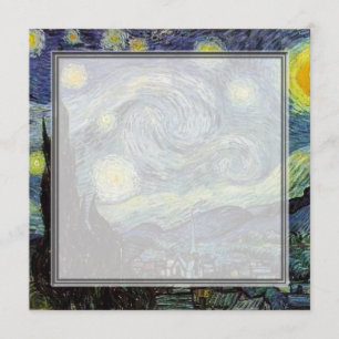 blank invitation, van Gogh starry night Invitation