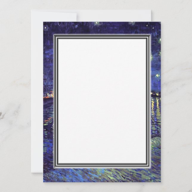 blank invitation, van Gogh starry night Invitation (Front)