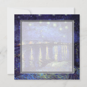 blank invitation, van Gogh starry night Invitation