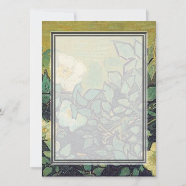 Blank invitation, Van Gogh Wild Roses Invitation (Front)