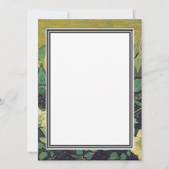 Blank invitation, Van Gogh Wild Roses Invitation (Front)