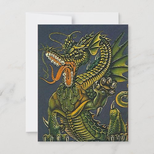 Blank Invitations Colorful Growling Party Dragon