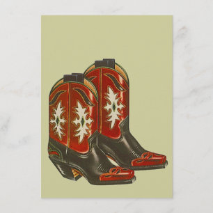 Blank Invitations Western Cowboy Boots Hoedown