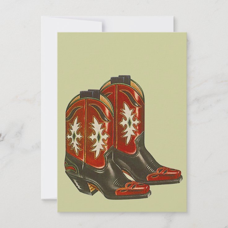 Blank Invitations Western Cowboy Boots Hoedown | Zazzle