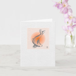 Blank Japanese KOI Folded Greeting Card