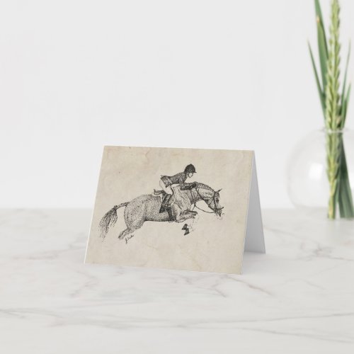 Blank Jumping Horse Greeting Card