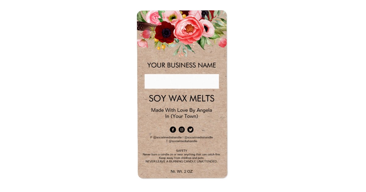 Wax Melt Labels - Blank or Custom Printed