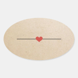Blank kraft oval sticker