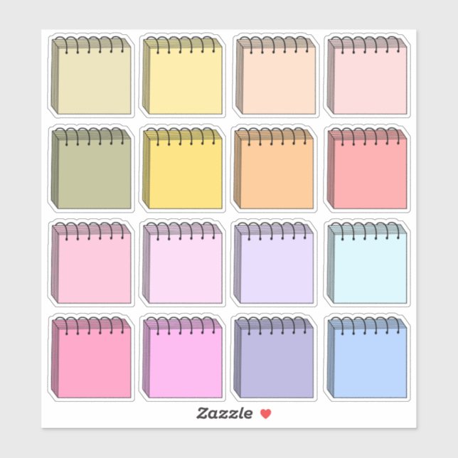 Blank Labels Writable Pastel Color Mini Planner (Sheet)