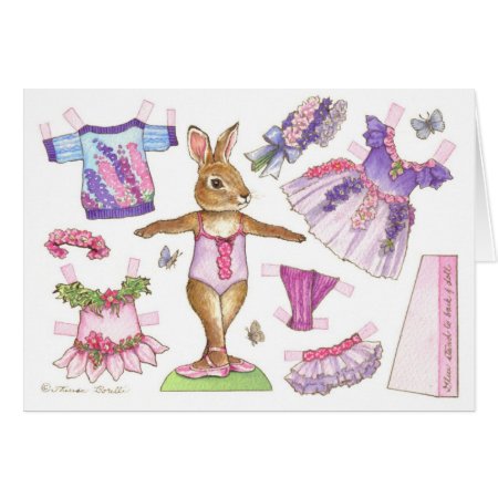 Blank Larkspur Ballerina Bunny Paper Doll Card