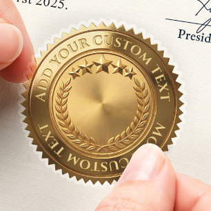 Blank Laurels Five Star Achievement Custom 3D Foil Sticker