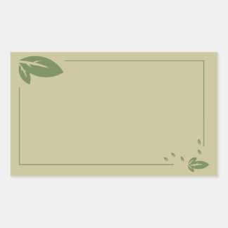 Blank leafy rectangle elegant label sticker