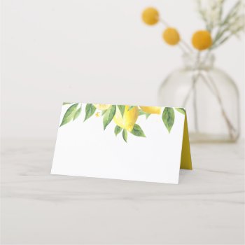 Blank Lemon Watercolor Wedding Place Card by starstreamdesign at Zazzle