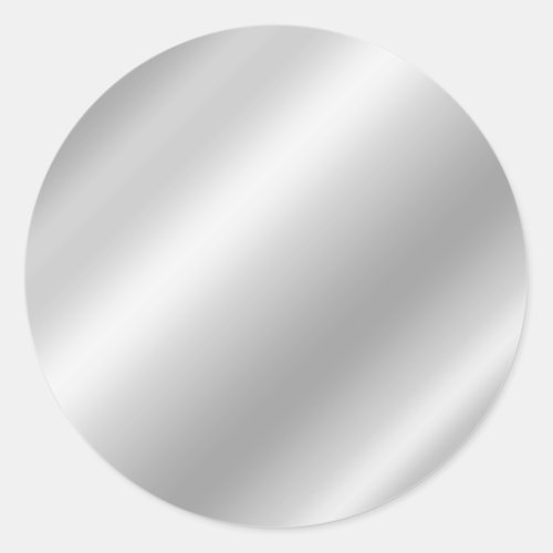 Blank Light Silver Gray Ombre Foil Classic Round Sticker