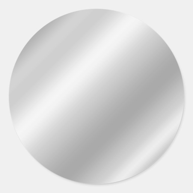 Blank Light Silver Gray Ombre Foil Classic Round Sticker (Front)