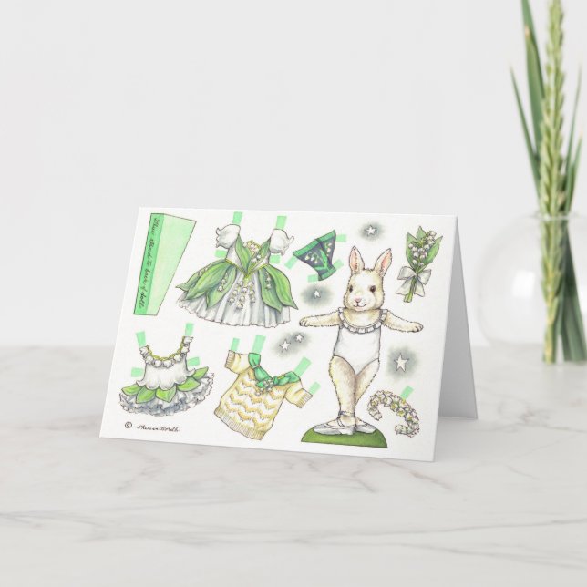 Blank Lily of the Valley Paper Doll Card (Front)